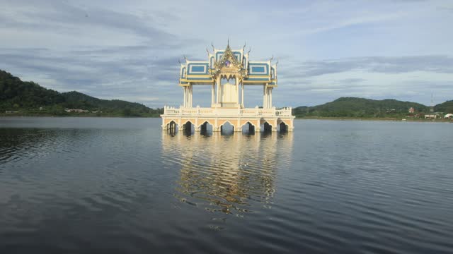 Thai style pavilion on the lake in sunny day ,Thailand