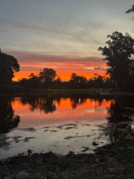 istock A lake with a sunset in the background 2135675169