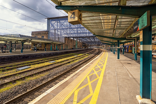 31.03.24 Carlisle, Cumbria, UK. Carlisle railway station, or Carlisle Citadel, is a Grade II* listed railway station serving the cathedral city of Carlisle, Cumbria, England.