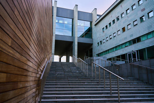 istock Modern building with stairs and handrails 2135684705