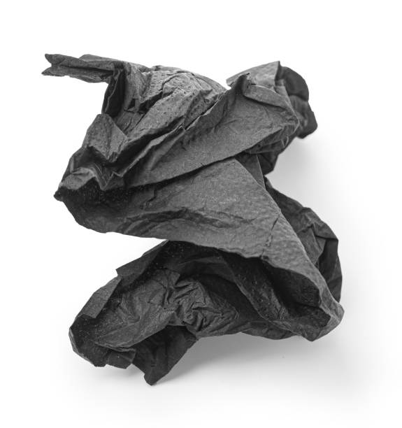 istock Crumpled black paper napkin - unused 2135686652