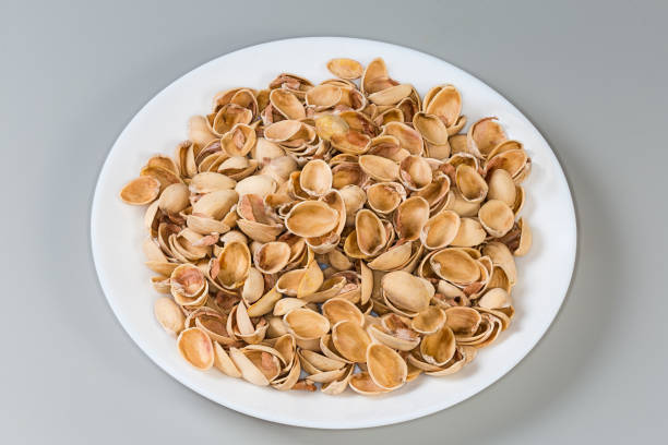 Pistachios isolated on white background