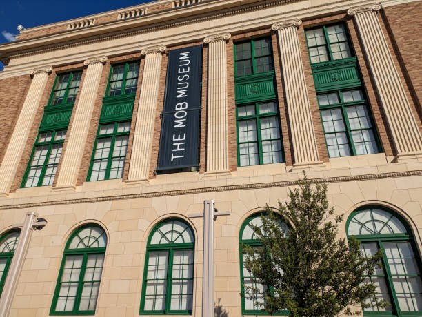 Las Vegas, Nevada - September 03, 2023: Exterior of The Mob Museum on Stewart Avenue, in the former Las Vegas Post Office and Courthouse building