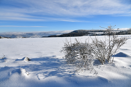 Winterlandschaft bei herrlichem Wetter auf dem Theobaldshof in der Rhön