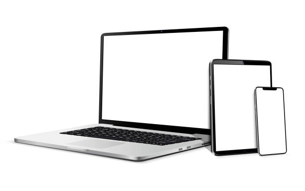 istock Set of blank screens with laptop, tablet, phone 2135785973