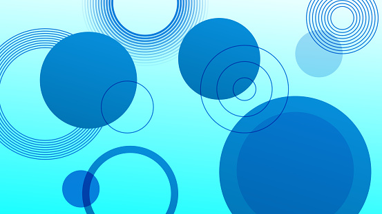 Blue geometric circle abstract background design