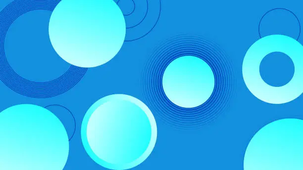 Vector illustration of Blue geometric circle abstract background design