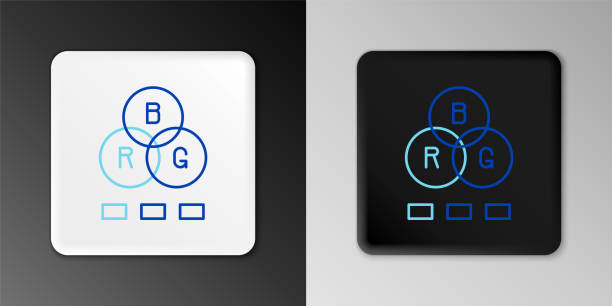 istock Line RGB color mixing icon isolated on grey background. Colorful outline concept. Vector 2135818243
