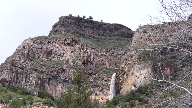 Oak Creek Canyon Spring Flooding in Northern Arizona Video, America, USA.