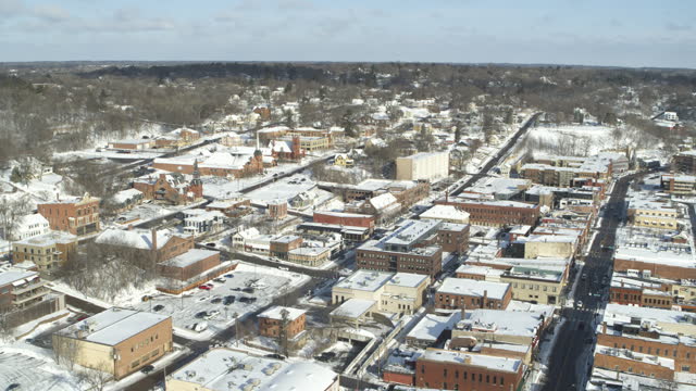 Aerial Snowscape of Downtown Stillwater, Minnesota
