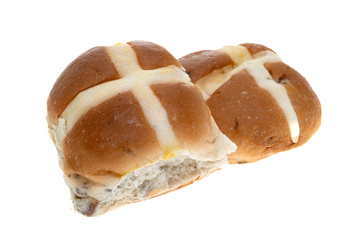 Plain Laugen bread on grey background.