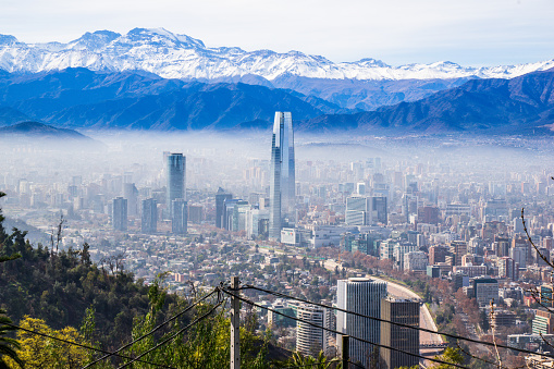 Gran Torre Costanera The Tallest Building In Santiago De Chile Stock gran-torre-costanera-the-tallest-building-in-santiago-de-chile-stock