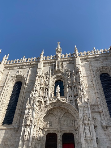 Detail of the Manueline entrance of the Monastery of Jeronimos, Belém, Lisboa, Portugal.