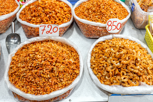 Dried prawns at a market in Phu Quoc, Vietnam