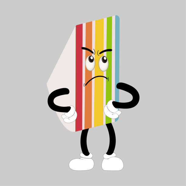 Groovy cake sliced cartoon mascot character Groovy cake sliced cartoon mascot character with smile. Funny retro birthday cake slice in sneakers, confectionery mascot, Graphic element for website drawing of a happy birthday smiley emoticon stock illustrations