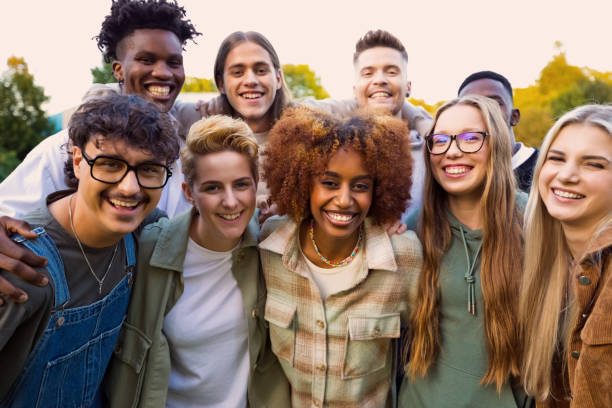 istock Group of multiracial happy young people 2136099061