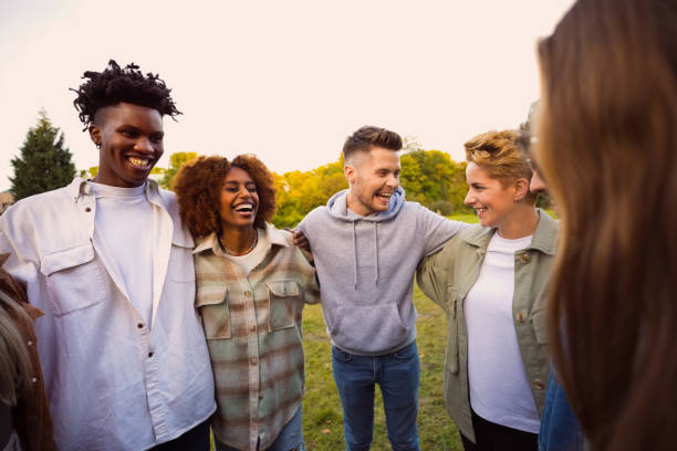 istock Group of multiracial happy young people 2136100768