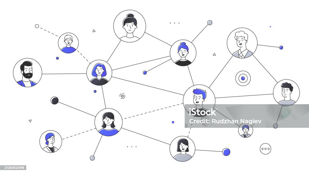 Discussion Network Social Network Global Structure Vector Linear Stock Illustration ...