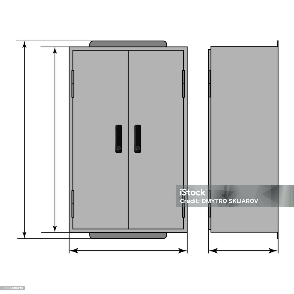 Control Module Dimensions Ilustración de Cabinet Drawing With Dimensions Control Panel Production ...