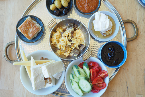 Turkish Breakfast Served on Table .