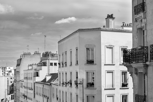 Buildings in Montmartre of Paris, France