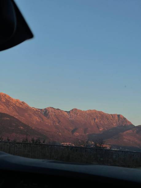 Balkan mountain at sunset. Montenegro, Lovcen