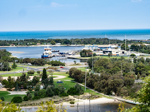 High angle view of Lakes Entrance , Victoria