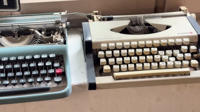 vintage typewriter 4k stock video