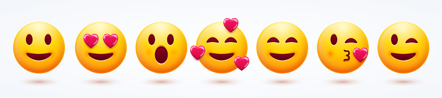 Happy And Lovely Emoticon Set