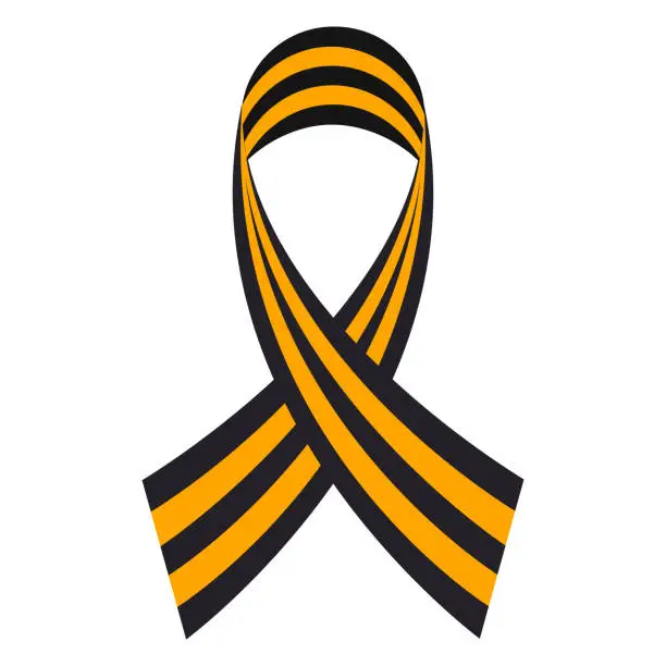 Vector illustration of Vector illustration for Victory Day on May 9th. Black and orange festive St. George ribbon.