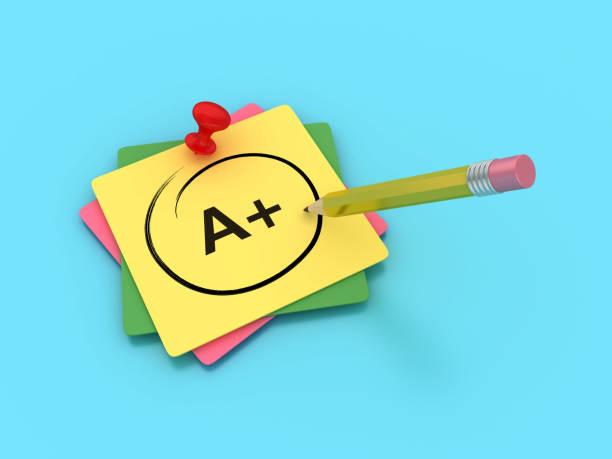 istock Sticky Note with A+ Word and Pencil 2136422984
