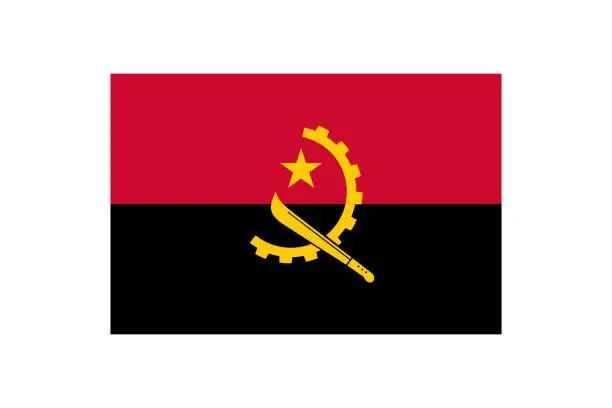 Vector illustration of Angola flag vector icon. Angolan flag icon sign. Flag of Angola