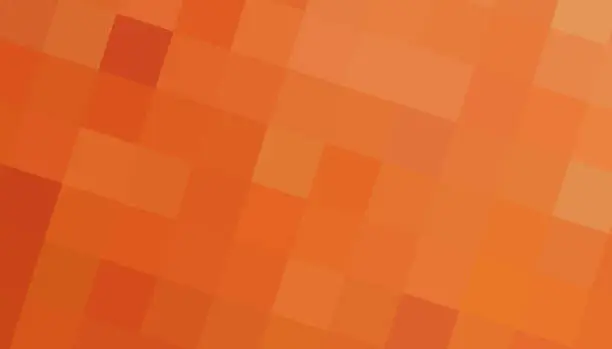 Vector illustration of Gradient orange background. Geometric texture of orange squares. The substrate for branding, calendar, post, wallpaper, poster, banner, cover. A place for your design or text. Vector illustration