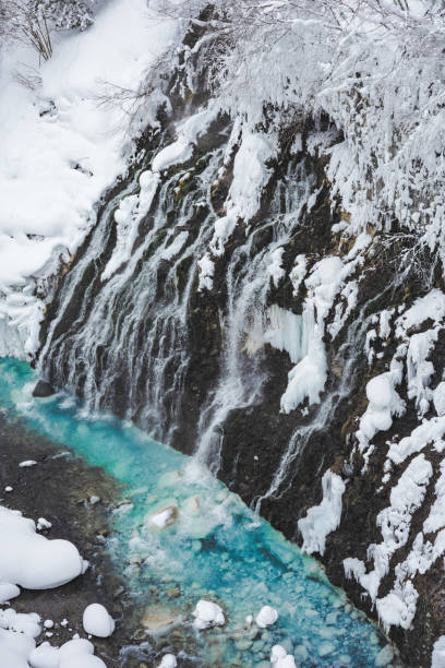 istock Japan Biei winter blue lake 2136516031