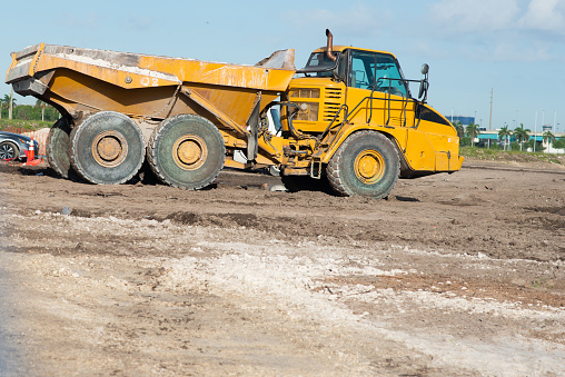 Photo of a large load mover at a construction site in South Florida USA.