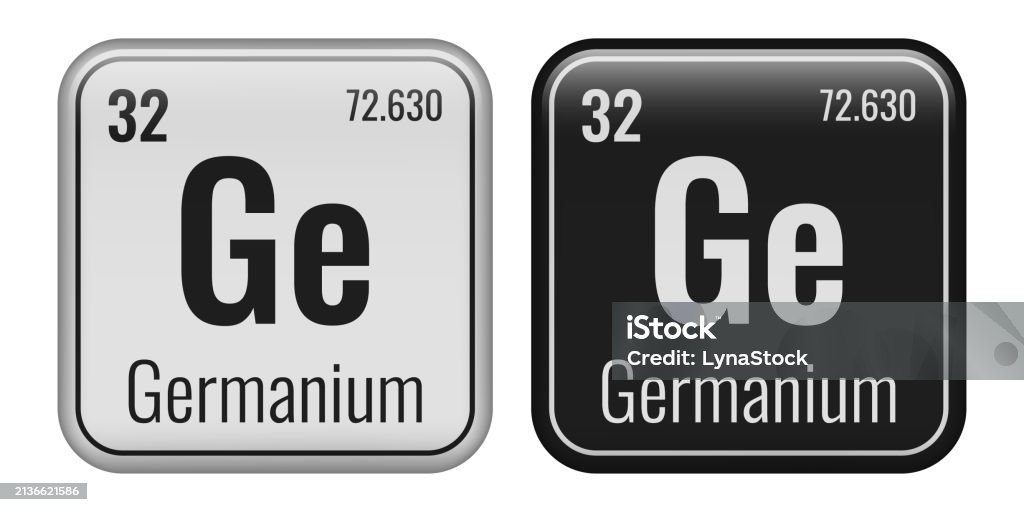 ゲルマニウムのシンボル周期表の化学元素白い背景で隔離されたベクトル図ガラスの看板 アルカリのベクターアート素材や画像を多数ご用意