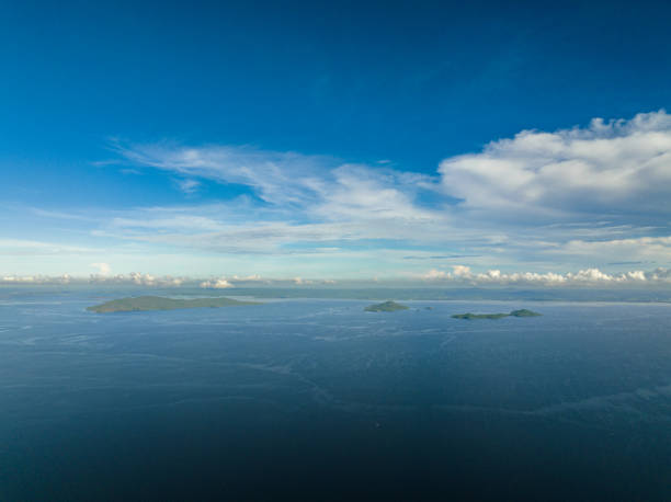 istock Blue sea and sky with white clouds. 2136703516