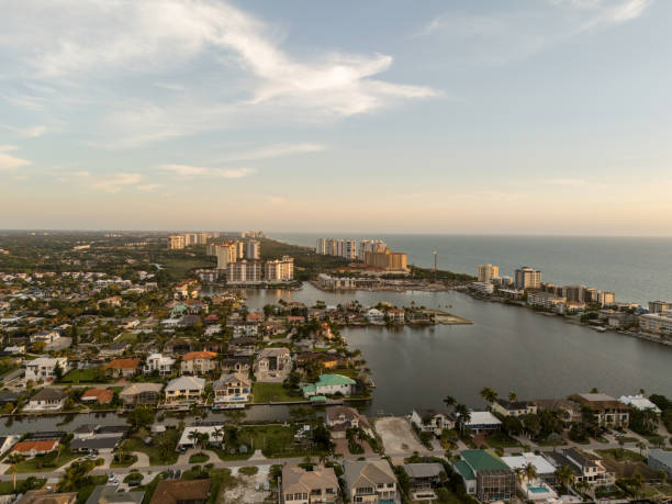 istock Sunset aerial sky view of Vanderbilt Beach 2136730783