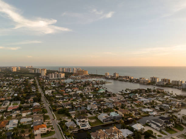 istock Sunset aerial sky view of Vanderbilt Beach 2136730791