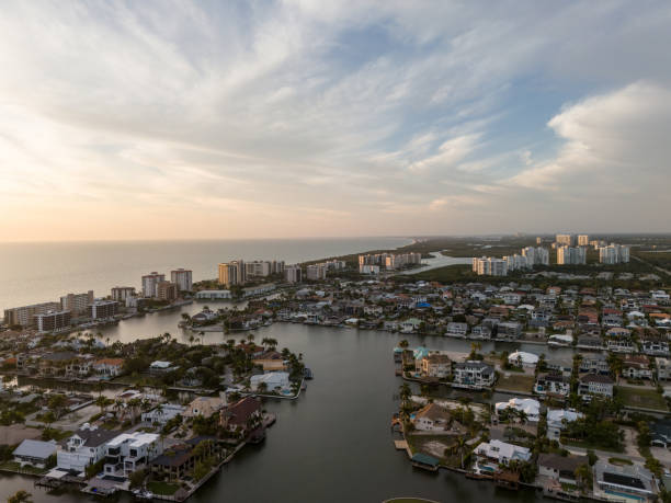 istock Sunset aerial sky view of Vanderbilt Beach 2136731934
