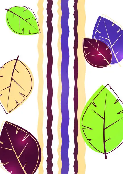 Vector illustration of Abstract background from bright multi-colored leaves. Design for posters, cards, flyers, banners and so on. Vector