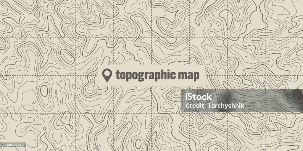 Topographic Screen Topographic Map With Contour Lines Geographic Terrain Grid Relief ...