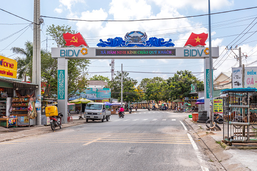 Entrance to the fishing village of Ham Ninh on the island of Phu Quoc in Vietnam