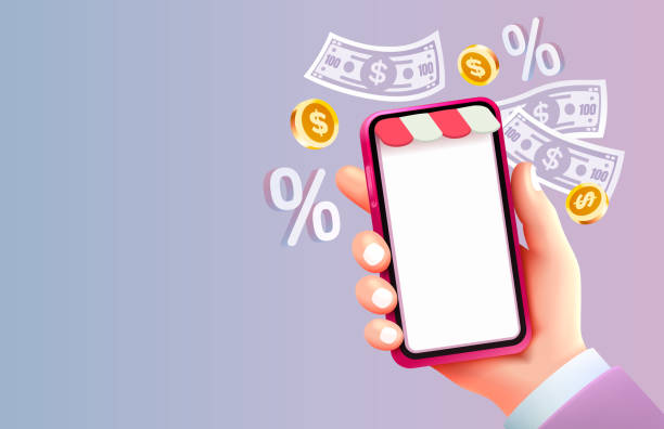 istock Smart shop phone wallet services, cash back online, web banner. Vector illustration 2136754913