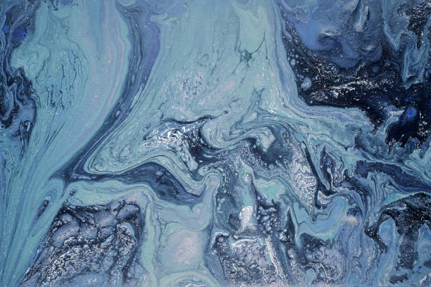 istock Black and green colors abstract hand painted fluid art texture 2136761420