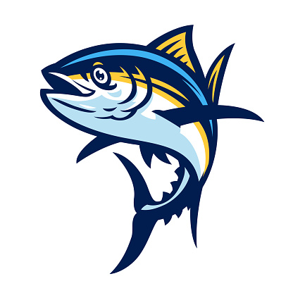 Vector of Yellowfin Tuna Fish Cartoon Mascot