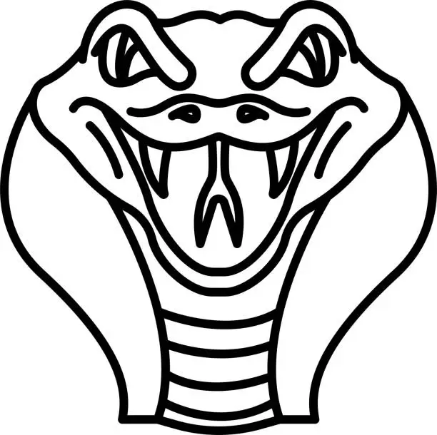 Vector illustration of Snake face outline vector illustration