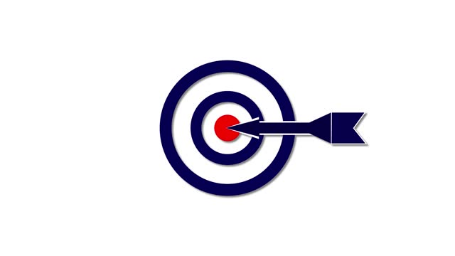 Abstract Target goal icon. Marketing targeting strategy symbol. Aim target with arrow sign. Archery or goal strategy.