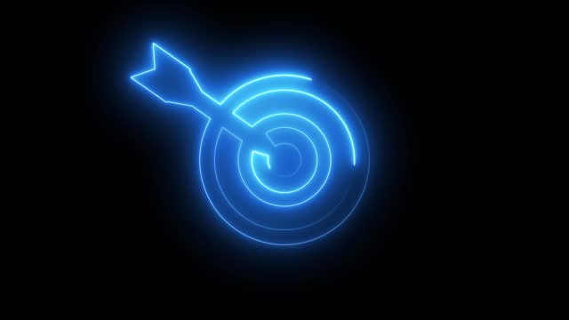Abstract Target goal icon. Marketing targeting strategy symbol. Aim target with arrow sign. Archery or goal strategy.