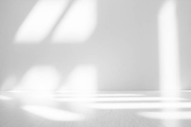 istock Wall interior background, studio and backdrops show products.with shadow from window color white . background for text insertion and presentation product 2137082559